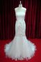 charming good quality organza mermaid lace beading wedding dress